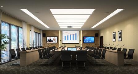 特大型视频会议室效果图